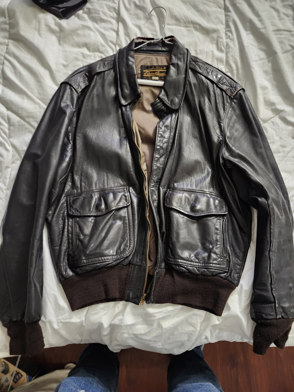 Eddie Bauer Leather Bomber Made In USA